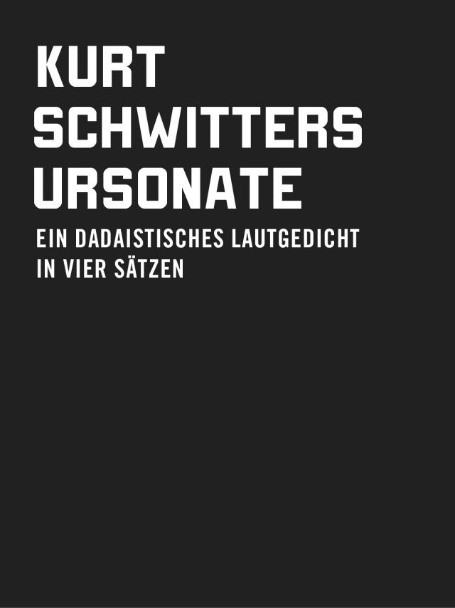 Kurt Schwitters  Ursonate